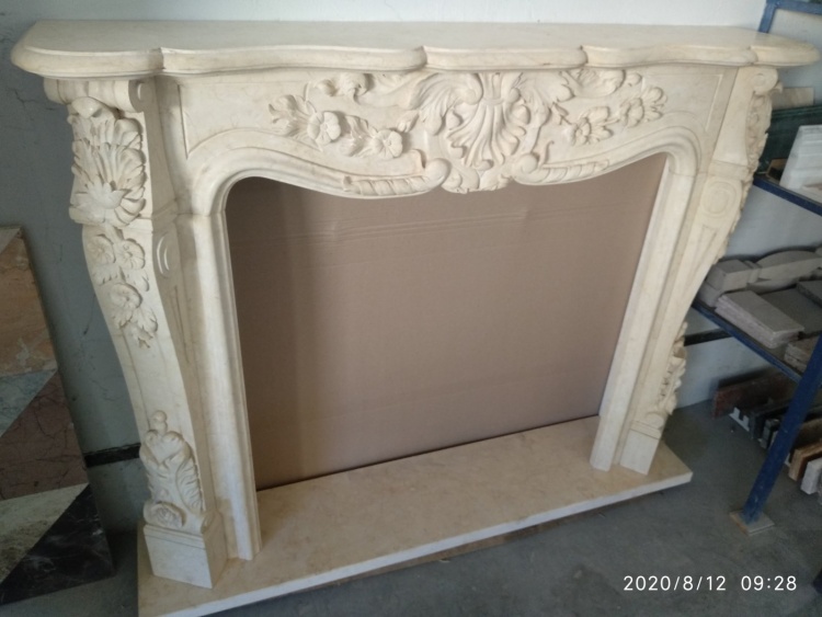 Портал для камина DecorStoneHub Annabelle Crema Marfil мрамор бежевый прямой