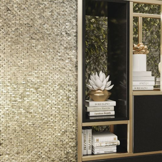 Мозаика Dune Halley Gold 28.4*30 золотая металлическая