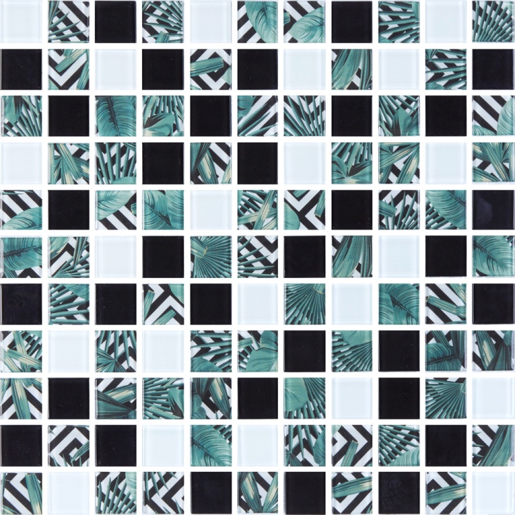 Мозаїка скляна Kotto Ceramica GMP 0825021 С3 print 24/white/black 300 x 300 х 8 ( 25 х 25 )