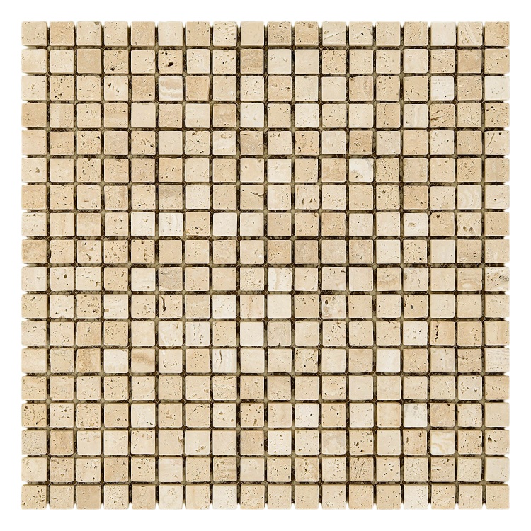 Мозаика Mozaico de Lux K-MOS Travertino T.U. Bianco (15x15)