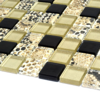 Мозаика стеклянная Kotto Ceramica GMP 0825035 С3 print 38/Gold/Black  300 x 300 х 8   ( 25 х 25 )