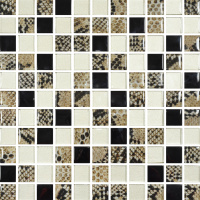 Мозаика стеклянная Kotto Ceramica GMP 0825035 С3 print 38/Gold/Black  300 x 300 х 8   ( 25 х 25 )