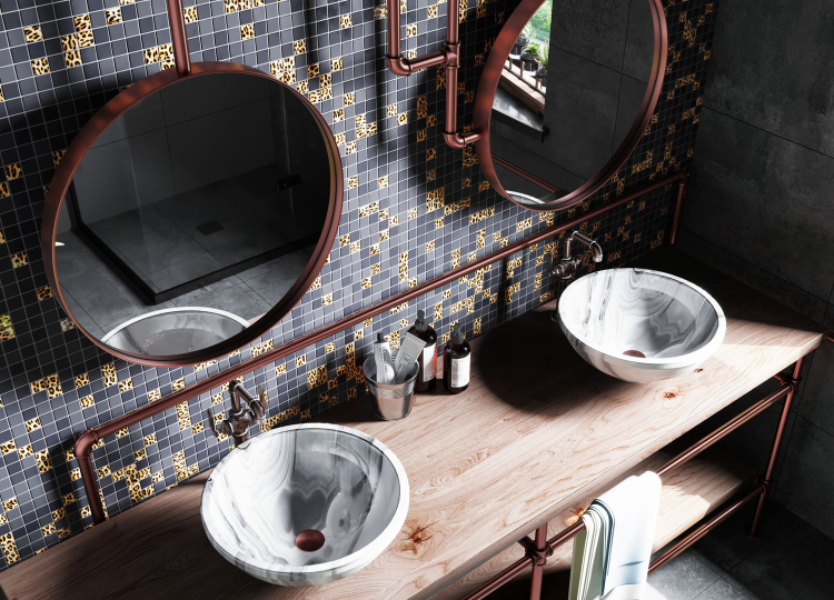 Мозаїка скляна Kotto Ceramica GMP 0825043 С2 print 41/black mat 300 x 300 х 8 ( 25 х 25 )