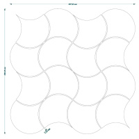 Мозаика керамическая Kotto Ceramica SCALES SC X2 6902 Flora Grey/White 300x300x9 (93x87) 0,075 м2