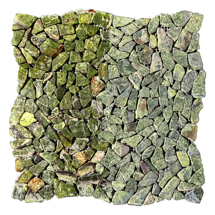 Мозаика из мрамора Матовая МКР-ХСВ (хаотичная) Bidasar Green