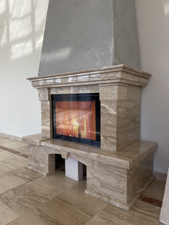 Портал для каміна Bravo Барбара Daino Reale мармур бежевий прямий n1