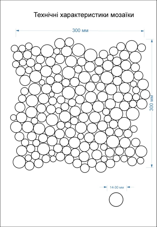 Мозаика из керамогранита Kotto Ceramica MI7 14300718C Solare 300 x 300 х 10 (круг d 14-30)