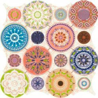 Мозаика Dune Mandala 28*28 цветная керамическая
