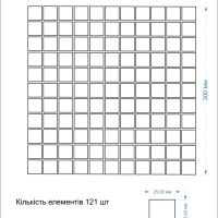Мозаика декоративная Kotto Ceramica СМ 3038 С Pixel White  300 х 300 х 8   ( 25 х 25 )