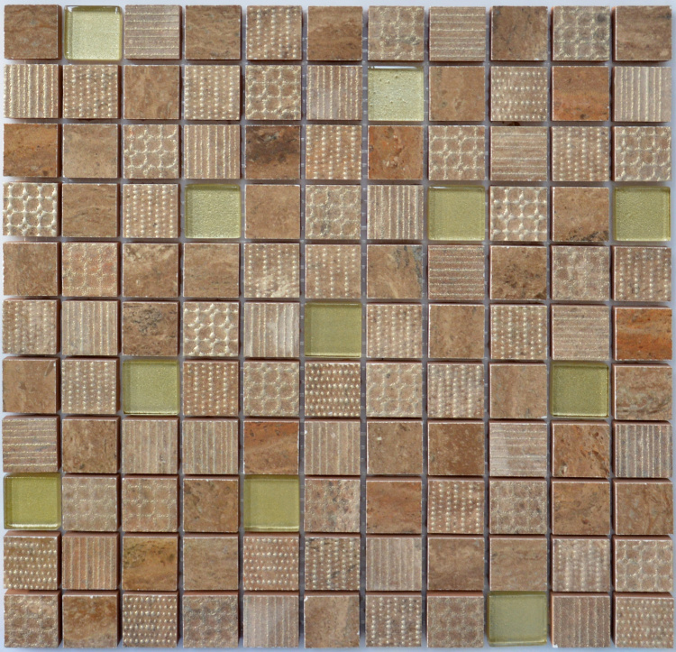 Мозаика декоративная Kotto Ceramica СМ 3040 С2 Brown/Gold  300 х 300 х 9   ( 25 х 25 )