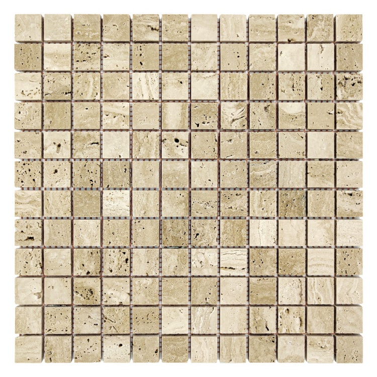 Мозаика из травертина Полированная МКР-2П (23x23) Travertine Classic