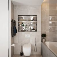 Мозаика зеркальная DecorStoneHub Zs-1inch-Z серебристая 304х304 мм дюймовая для стен ванной комнаты