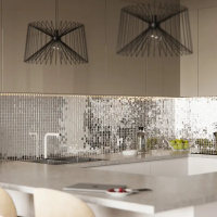 Мозаика зеркальная DecorStoneHub Zs-1inch-Z серебристая 304х304 мм дюймовая для стен ванной комнаты