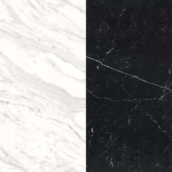 Портал для камина Bravo Техно Volakas + Nero Marquina мрамор белый/черный угловой