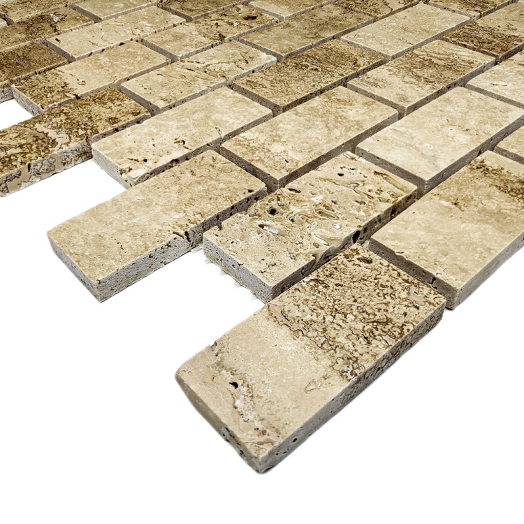 Мозаика из травертина Полированная МКР-11П (47x23) Travertine Classic