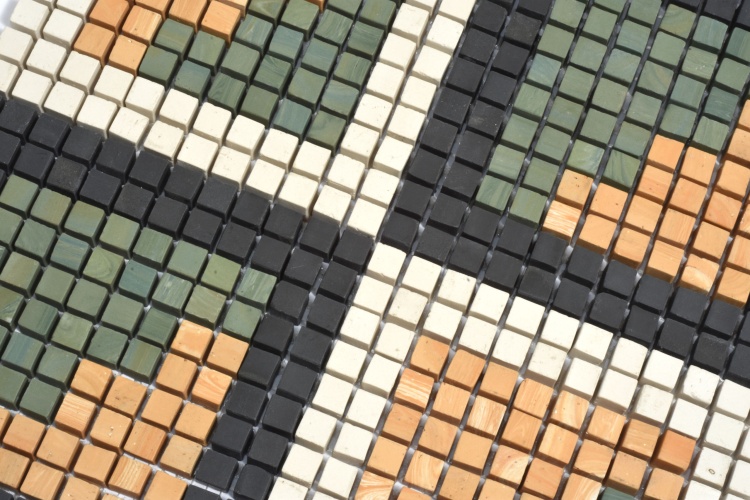 Мозаїка з керамограніту Kotto Ceramica MI7 DE 173 Salino\Dorato\Terraverde\Nero 300x300х10 (кубик 10x10)