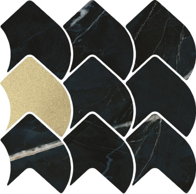Мозаика Dune 188717 Black Calacatta 28.5*25.5 черная под мрамор глянцевая керамическая
