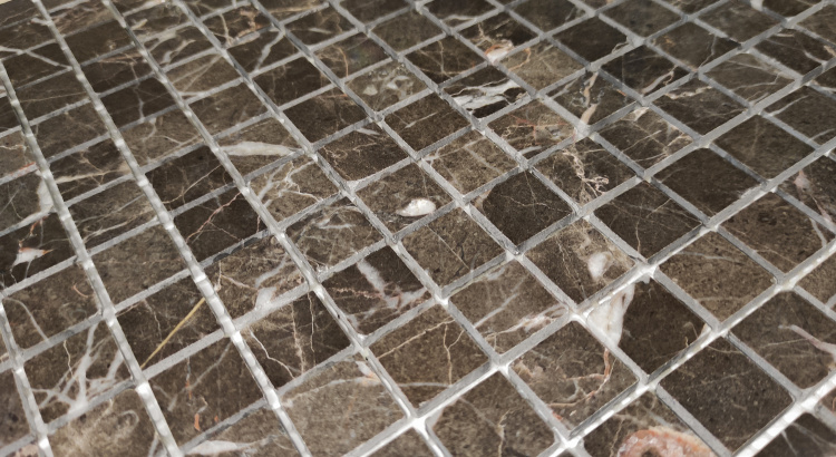 Мозаика из мрамора D-CORE ZM-8813M Marron Emperador 20x20x4 (305x305) мм глянцевая на сетке