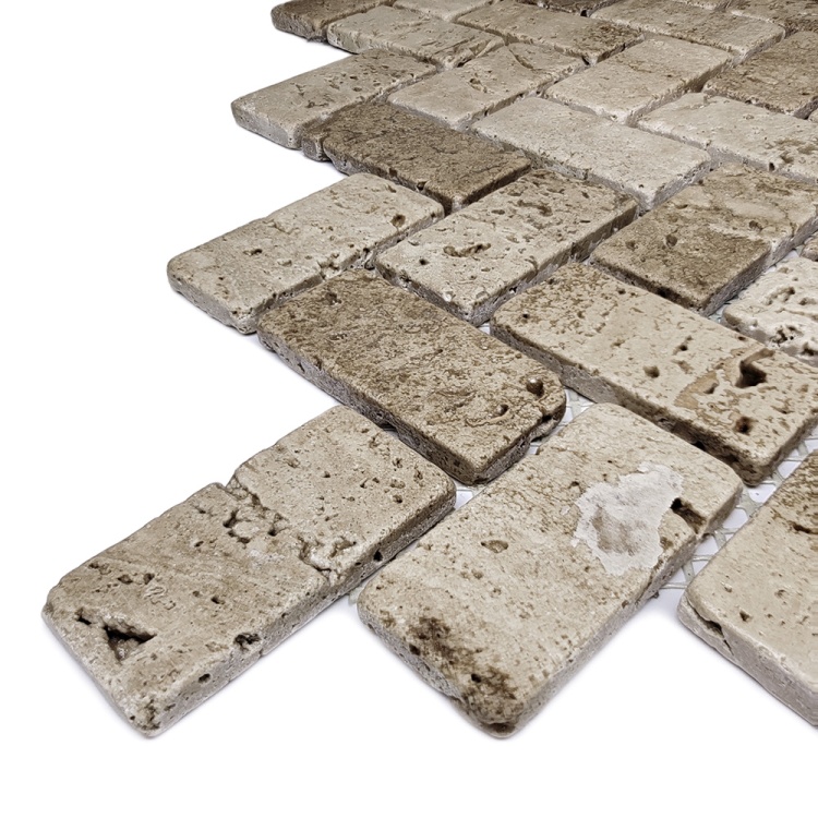 Мозаїка з травертину Матова МКР-5СВ (47x23) Travertine Classic