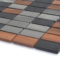 Мозаика из керамогранита Kotto Ceramica MI7 CS 305 Bucchero\Noce\Nero( прямоугольник  2.3 x 4.6 ) 300 x 300