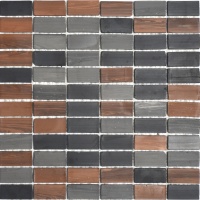 Мозаика из керамогранита Kotto Ceramica MI7 CS 305 Bucchero\Noce\Nero( прямоугольник  2.3 x 4.6 ) 300 x 300