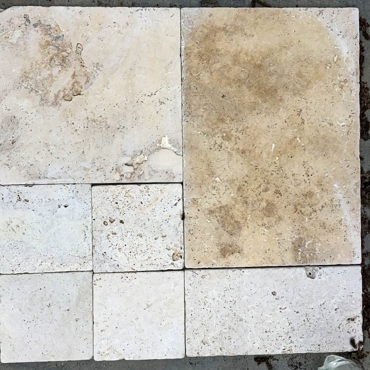 Плитка из травертина Classic Light Tumbled 1,2х20,3х20,3 см, бежевая с состаренной поверхностью Антик Standart