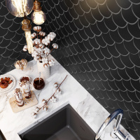Мозаика керамическая Kotto Ceramica SCALES SC 6022 Graphite Black 240 x 240 x 9 ( 0,037 m.2 )