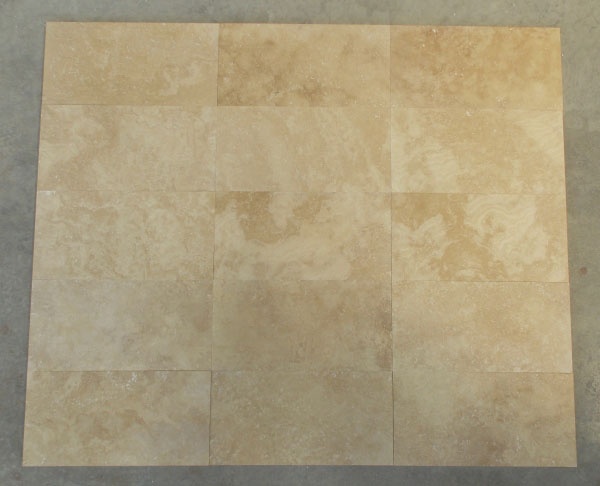 Плитка из травертина Classic Light Filled and Honed 1,2х30,5х61 см, бежевая матовая заполненная шлифованная Standart
