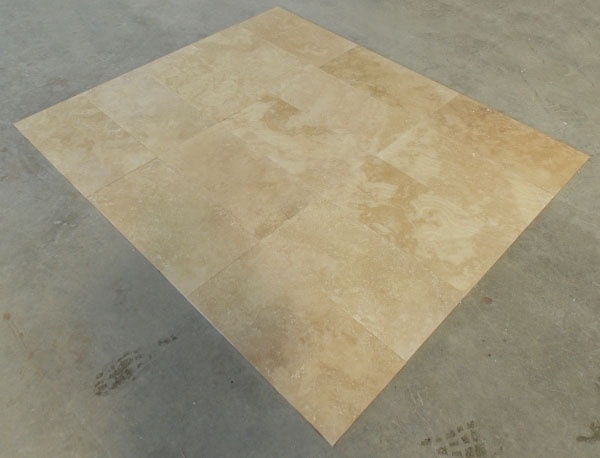 Плитка из травертина Classic Light Filled and Honed 1,2х30,5х61 см, бежевая матовая заполненная шлифованная Standart