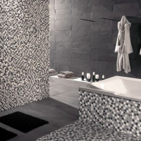 Мозаика Dune Rio Cinza 26*26 белая серая черная