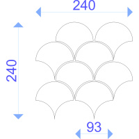 Мозаїка керамічна Kotto Ceramica SCALES SC 6025 Dark Yellow 240 x 240 x 9 (0,037 m.2)