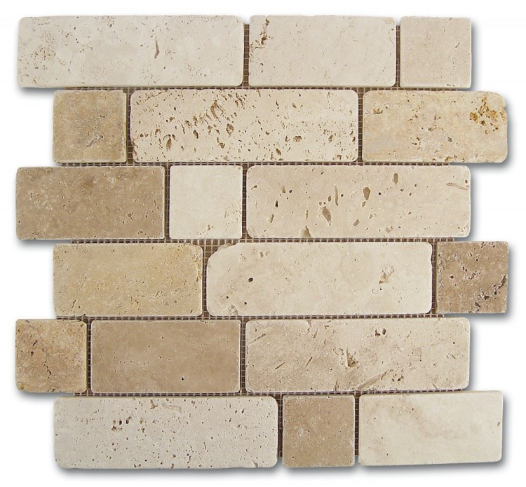 Мозаика Dune Mosaico Travertino Brick 30.5*30.5 бежевая