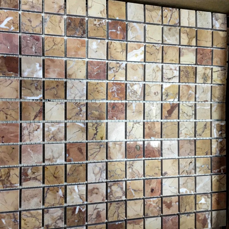 Мозаїка з мармуру Полірована МКР-2П (23x23) 6 мм Terracotta Mix
