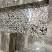 Мозаика зеркальная DecorStoneHub Zs-mix-ZSG серебристо-графитовый микс с сатином 304х304 мм для бара