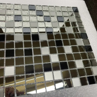 Мозаика зеркальная DecorStoneHub Zs-mix-ZSG серебристо-графитовый микс с сатином 304х304 мм для бара