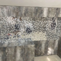Мозаика зеркальная DecorStoneHub Zs-mix-ZSG серебристо-графитовый микс с сатином 304х304 мм для бара