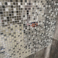Мозаика зеркальная DecorStoneHub Zs-mix-ZSG серебристо-графитовый микс с сатином 304х304 мм для бара