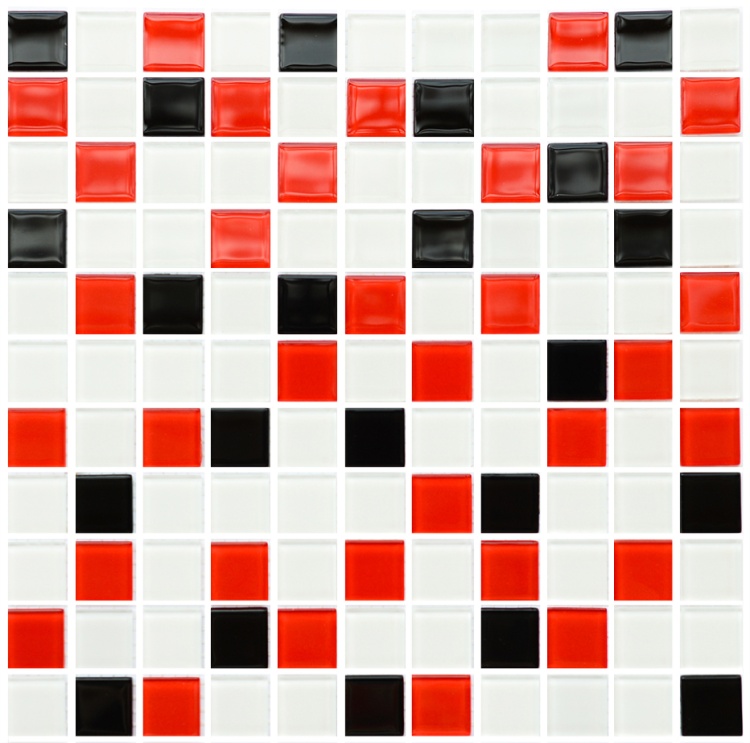 Мозаїка керамічна Kotto Ceramica GM 4007 C3 black/red m/white 300 х 300 х 4 ( 25 х 25 )