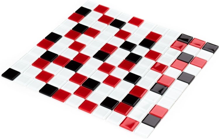 Мозаїка керамічна Kotto Ceramica GM 4007 C3 black/red m/white 300 х 300 х 4 ( 25 х 25 )