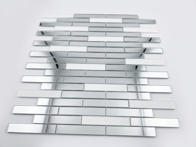 Мозаїка дзеркальна DecorStoneHub Zs-stik-ZS срібляста з сатином 338х320 мм стік для коридору та ніш