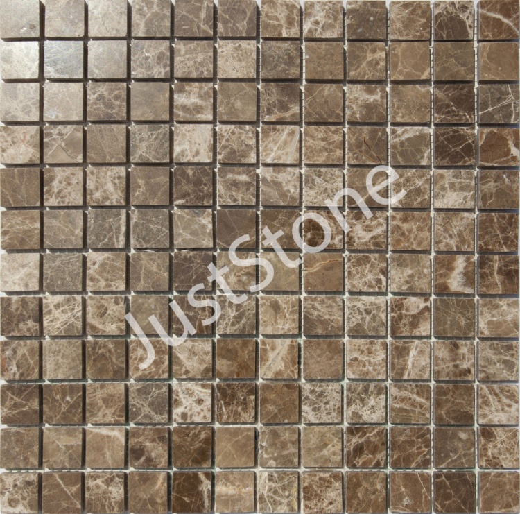 Мозаика из мрамора Полированная МКР-2П (23x23) Emperador Dark TR