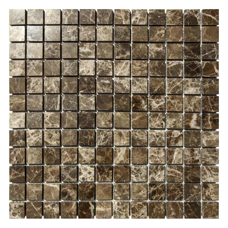 Мозаика из мрамора Полированная МКР-2П (23x23) Emperador Dark TR