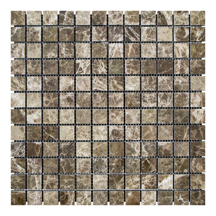 Мозаика из мрамора Полированная МКР-2П (23x23) Emperador Dark TR