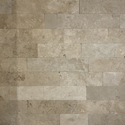 Плитка из травертина Classic Light Brushed 1х10см х FL (свободная длина), бежевая брашированная Standart