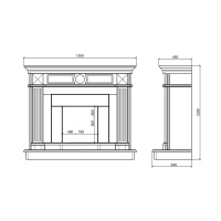 Портал для камина KrimArt Empire Victoria Beige мрамор бежевый прямой